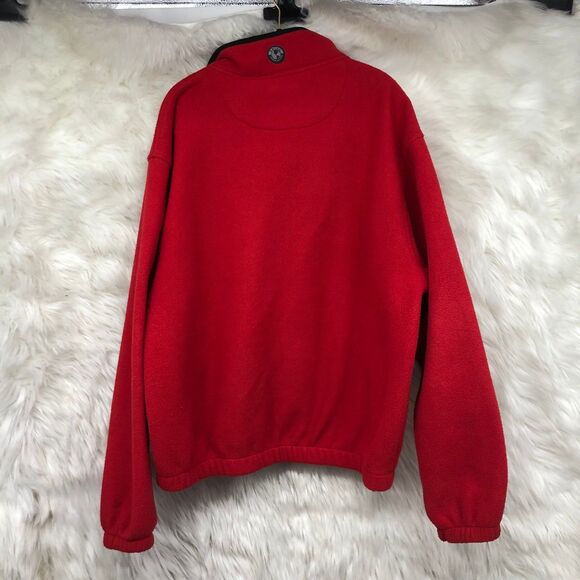 Eddie Bauer EBTEK Red Fleece Full Zip Jacket, Zip Pockets, Men’s SZ L Tall - Picture 5 of 8